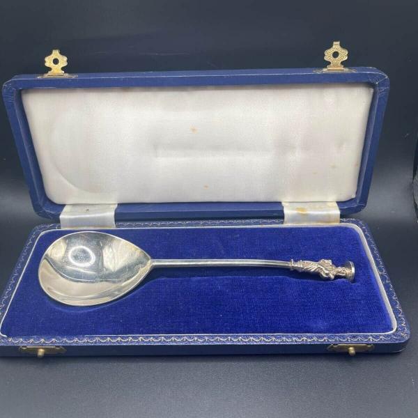 Vintage Sterling Silver Apostle Spoon, St. Simon Zelotes, Boxed, London 1975